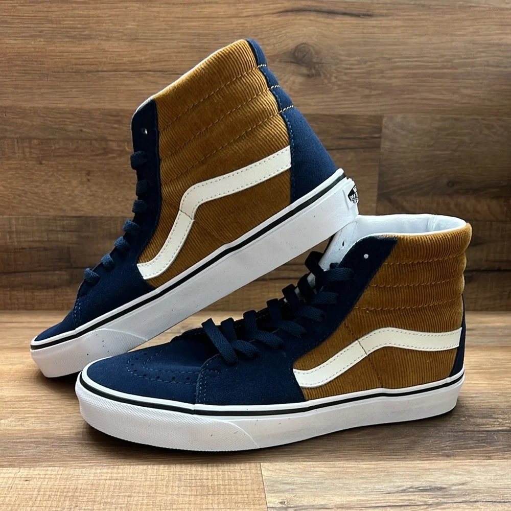 Vans Navy and Brown High-Top Sneakers